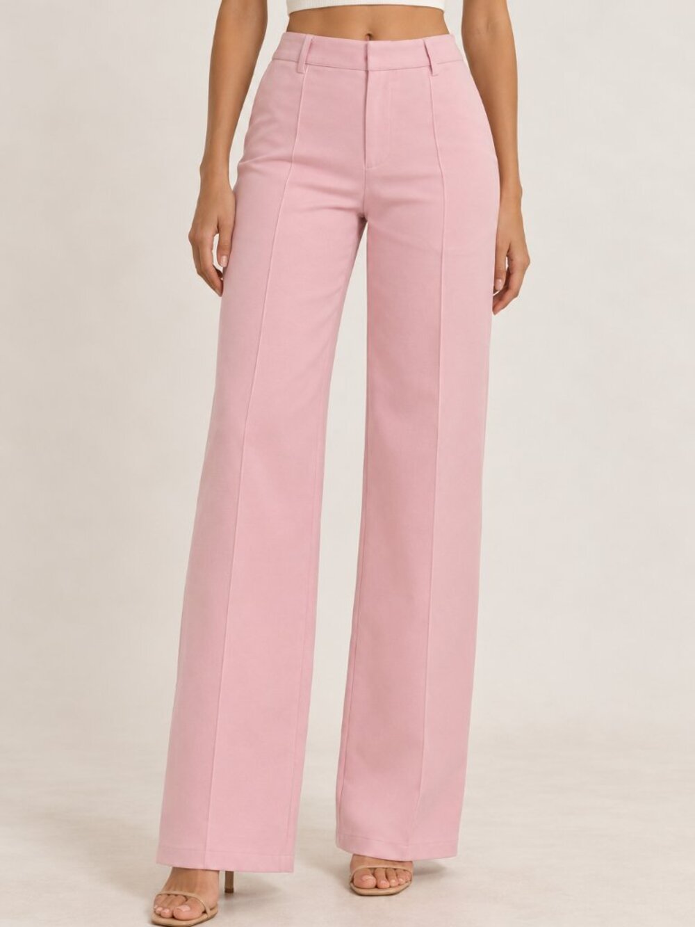 Straight Leg Pintuck Trouser Pants - Cien
